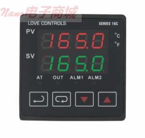 Love controls 16B-22 溫度控制，1/16 DIN，通用輸入，電壓脈沖電壓加輸出，斜坡/保持